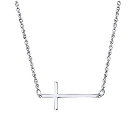 CRCS Zen Collection 925 Sterling Silver plain Cross NecklaceEMBSN110
