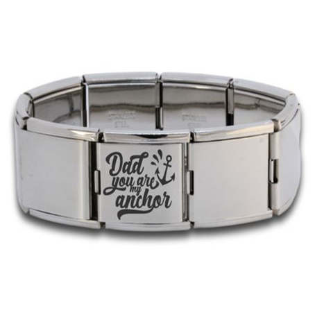 Embellished 18 Inter Link with Charm Bracelet Silver DAD2 18mmBRACEBLU01D 1