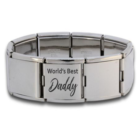 Embellished 18 Inter Link with Charm Bracelet Silver DAD3 18mmBRACEBU01D 1