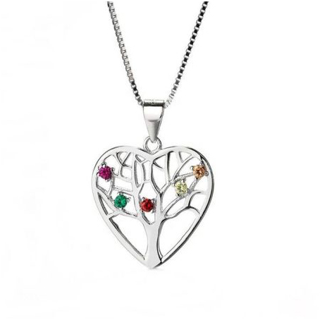 Embellished Tree of Life Heart Pendant Necklacep17023