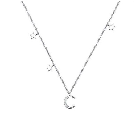 Embellished Women 925 Sterling Moon Necklacemoonstar01