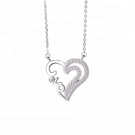 Embellished - Women 925 Sterling Silver Love Pendant Necklaces