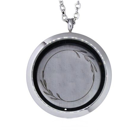 Floating Locket Necklace Stainless Steel Flower Plate9902027419296