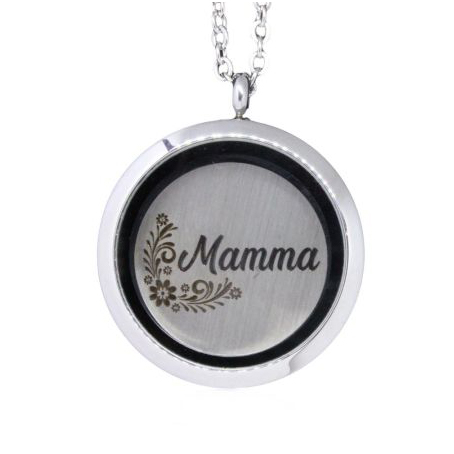 Floating Locket Necklace-Stainless Steel - Mamma