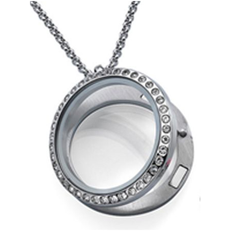Floating Locket Necklace Stainless Steel with Chain FL1locket01