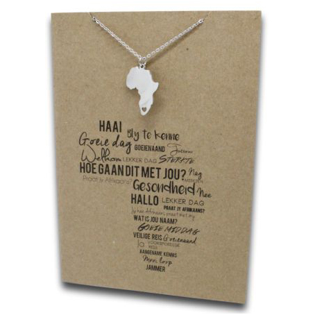 Stainless Steel Necklace On Message Card AfricaNECKLACE075