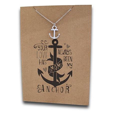 Stainless Steel Necklace On Message Card-Anchor Always Been