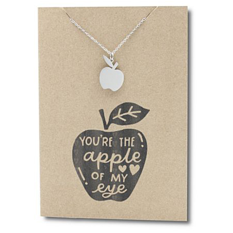 Stainless Steel Necklace On Message Card-Apple Eye