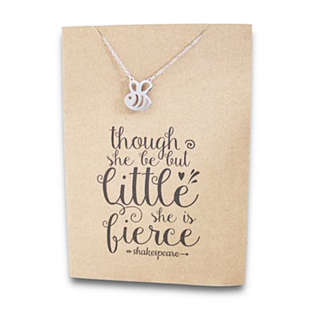 Stainless Steel Necklace On Message Card Bee FierceNECKLACE186