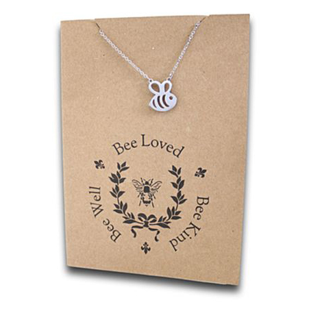 Stainless Steel Necklace On Message Card Bee LovedNECKLACE350