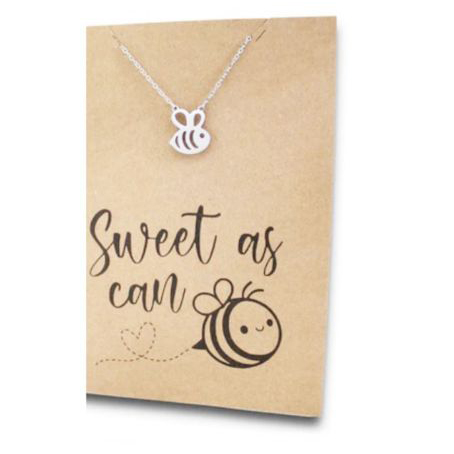 Stainless Steel Necklace On Message Card Bee SweetNECKLACE093