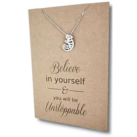Stainless Steel Necklace On Message Card ChameleonNECKLACE163