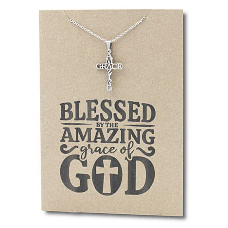 Stainless Steel Necklace On Message Card Cross AmazingNECKLACE257