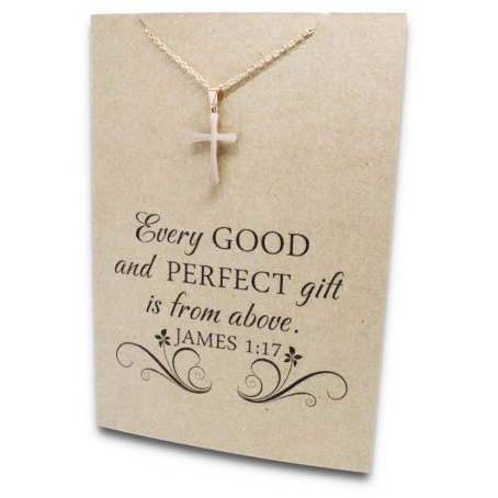 Stainless Steel Necklace On Message Card-Cross God