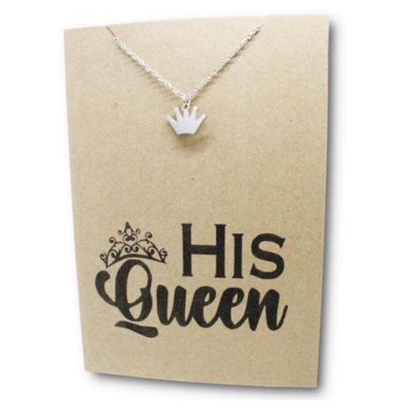 Stainless Steel Necklace On Message Card Crown QueenNECKLACE111