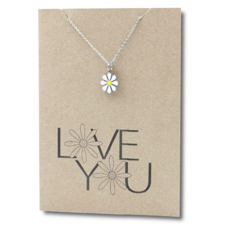 Stainless Steel Necklace On Message Card Daisy Love youNECKLACE230