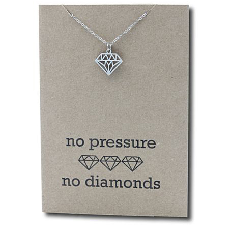 Stainless Steel Necklace On Message Card-Diamonds No Pressure
