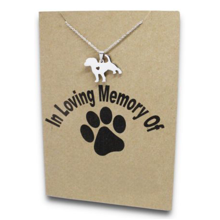 Stainless Steel Necklace On Message Card DogNECKLACE103