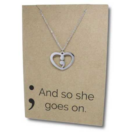 Stainless Steel Necklace On Message Card ExclamationNECKLACE155