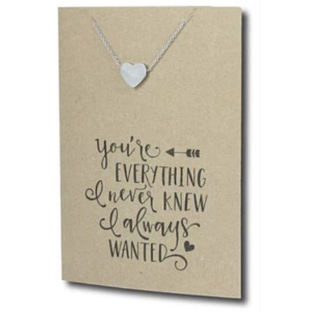 Stainless Steel Necklace On Message Card Heart EverythingNECKLACE364