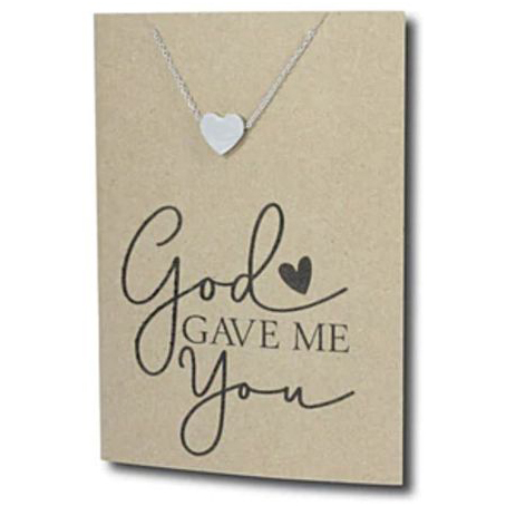 Stainless Steel Necklace On Message Card Heart God Gave Me YouNECKLACE279
