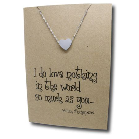 Stainless Steel Necklace On Message Card Heart Love in the WorldNECKLACE284