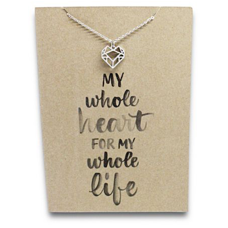 Stainless Steel Necklace On Message Card Heart My Whole LifeNECKLACE246