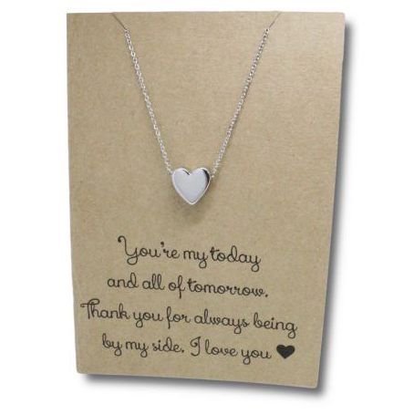 Stainless Steel Necklace On Message Card Heart Your Are My TodayNECKLACE292