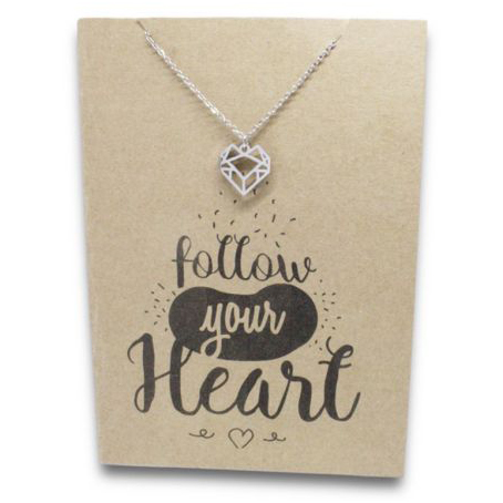 Stainless Steel Necklace On Message Card HeartNECKLACE150