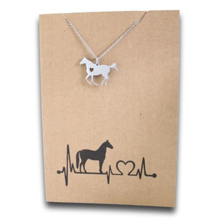 Stainless Steel Necklace On Message Card Horse MontitorNECKLACE167