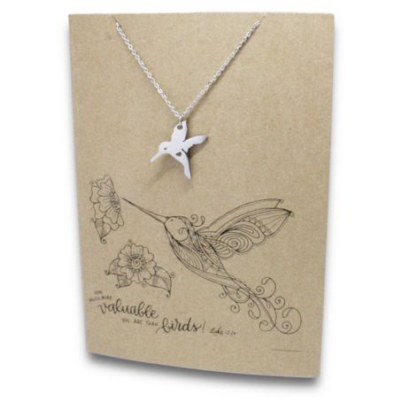 Stainless Steel Necklace On Message Card Hummingbird MeaningNECKLACE125