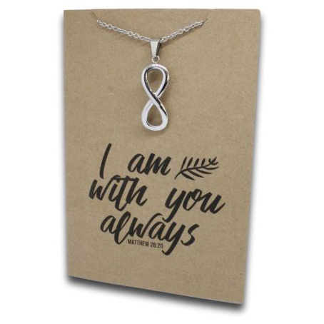 Stainless Steel Necklace On Message Card Infinity AlwaysNECKLACE290
