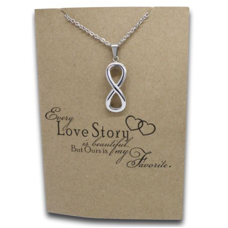 Stainless Steel Necklace On Message Card Infinity Love StoryNECKLACE288