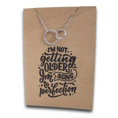 Stainless Steel Necklace On Message Card-Joint Rings Older