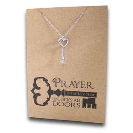 Stainless Steel Necklace On Message Card Key DoorsNECKLACE316