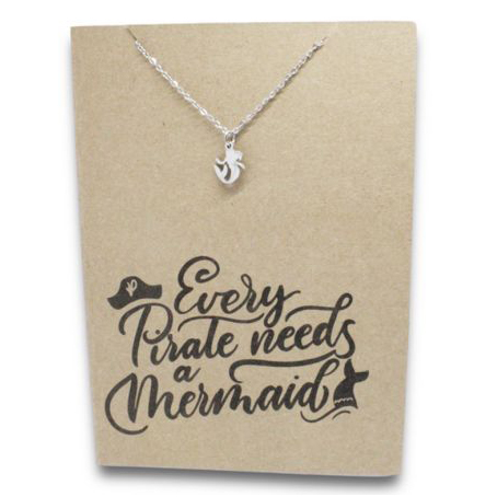 Stainless Steel Necklace On Message Card Mermaid PirateNECKLACE371