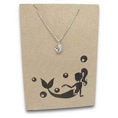 Stainless Steel Necklace On Message Card-Mermaid