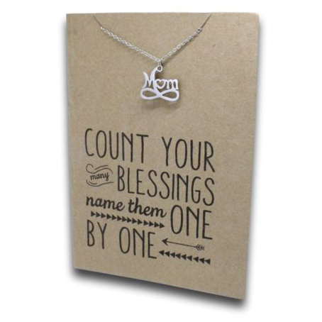Stainless Steel Necklace On Message Card Mom BlessingMOM02 1