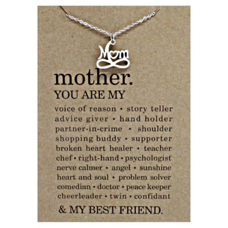 Stainless Steel Necklace On Message Card MomMOM01