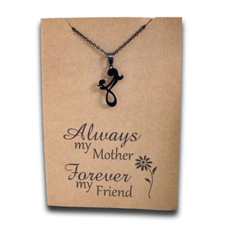 Stainless Steel Necklace On Message Card Mother AlwaysMOM05