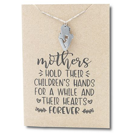 Stainless Steel Necklace On Message Card-Mother Child Forever