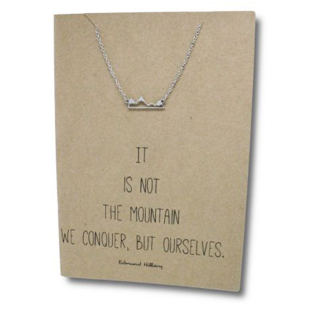 Stainless Steel Necklace On Message Card-Mountain