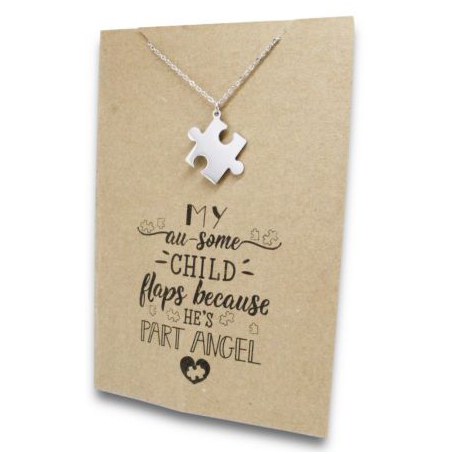Stainless Steel Necklace On Message Card-Puzzle My Child