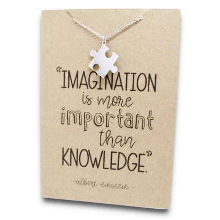 Stainless Steel Necklace On Message Card Puzzle PieceNECKLACE106