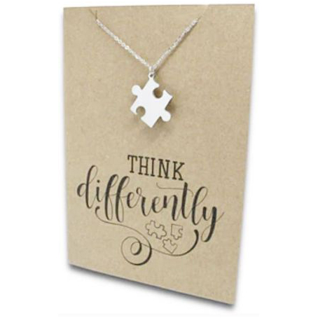Stainless Steel Necklace On Message Card Puzzle ThinkNECKLACE373