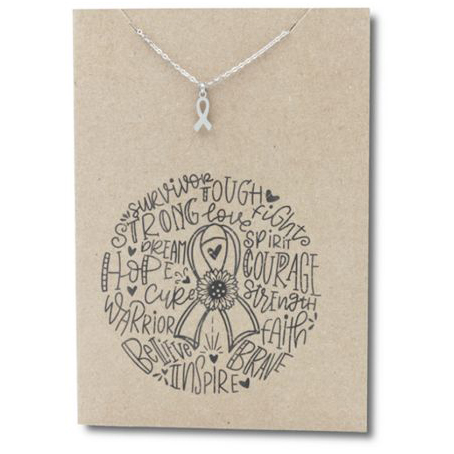 Stainless Steel Necklace On Message Card Ribbon StrongNECKLACE432