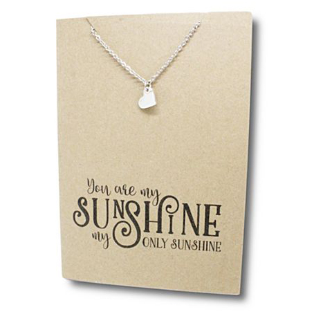 Stainless Steel Necklace On Message Card-Small Heart