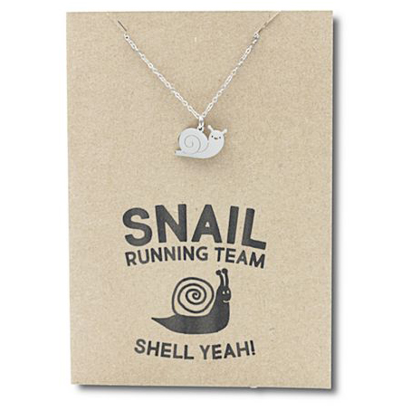 Stainless Steel Necklace On Message Card-Snail Running Team