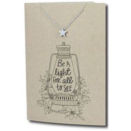 Stainless Steel Necklace On Message Card Star LightNECKLACE239
