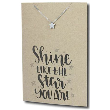 Stainless Steel Necklace On Message Card Star ShineNECKLACE157